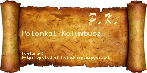 Polonkai Kolumbusz névjegykártya